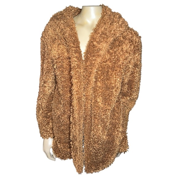 Urban Outfitters women's Teddy Camel Open Front Coat size S/M - P/M - Picture 6 of 8